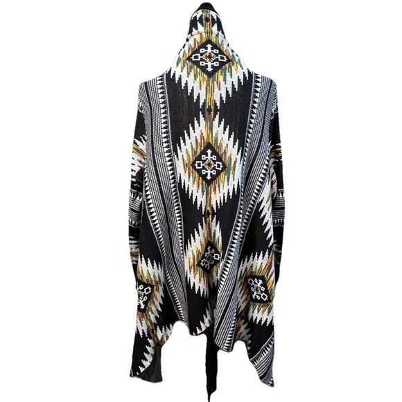 Ruff Hewn Woman Multicolor Asymmetrical Hem Southwestern Open Cardigan Size XL - Picture 4 of 9